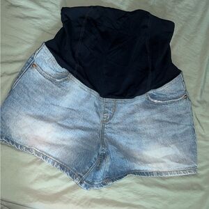 Maternity Denim Blue Women's Shorts